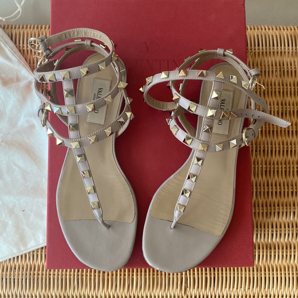 Valentino Rockstud Gladiator sandal.